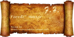 Forró Hektor névjegykártya